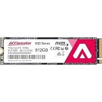 Amazon | Acclamator N30 SSD 512GB NVMe M.2 2280 PCIe Gen 3.0×4 3D
